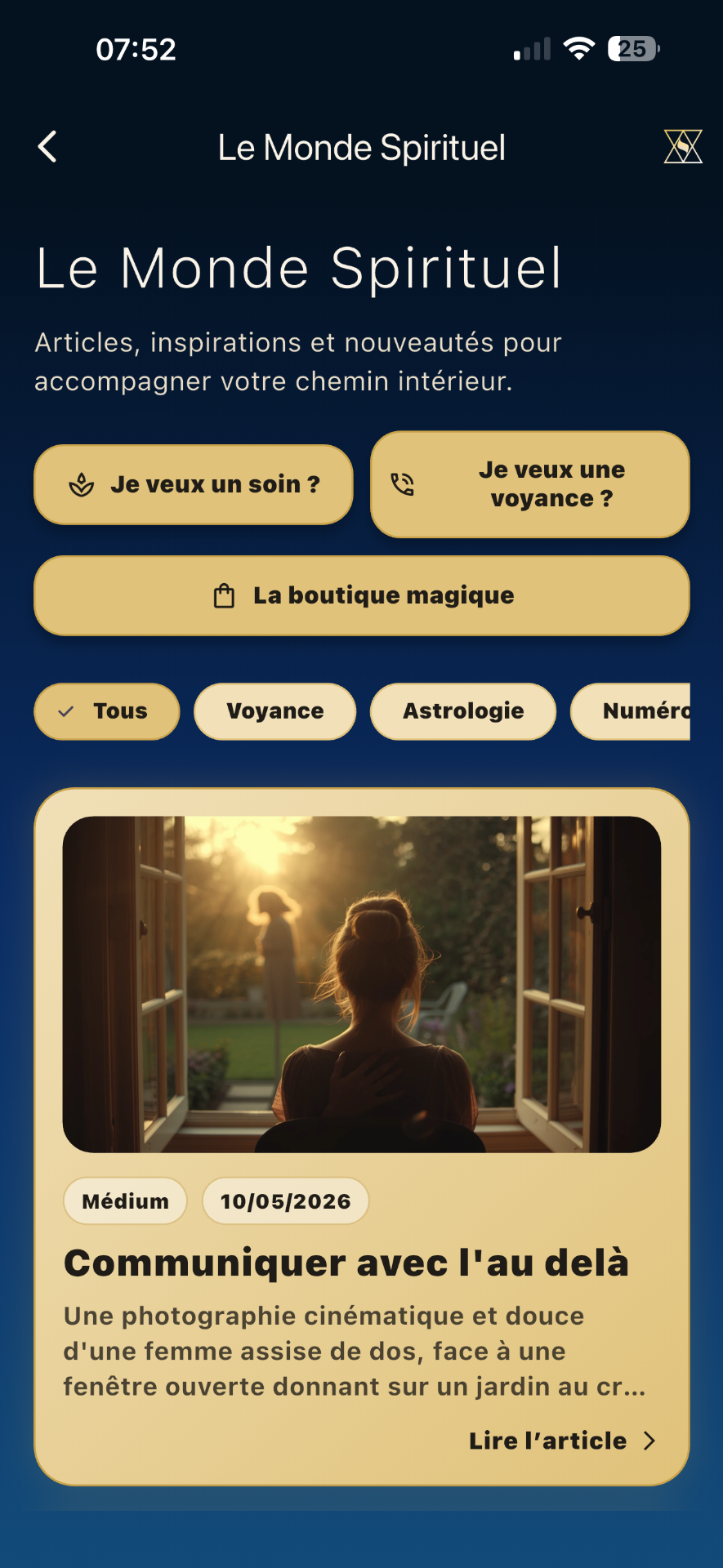application, voyance et soins énergétique, tarot, oracle, encens, mangetiseur, yoga “Le Monde Spirituel” medium clermont ferrand